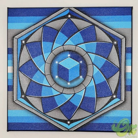 Geometric Blues by WiggedOutArt